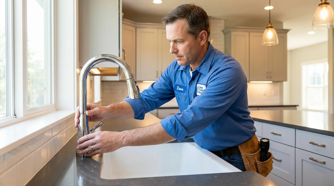 Kitchen faucet installation by Johns Plumbing LLC in Moosic